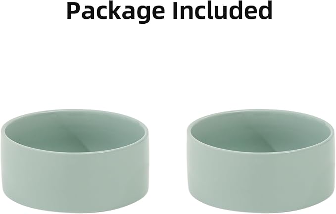Havniva Ceramic Dog Bowls, Dog Food and Water Bowl Set, Dog Water Bowl | 6.1” Ceramic Dog Food Bowls with Non-Slip Rubber Base, Large Capacity, Double Dog Feeding Bowls for Small and Medium Dogs