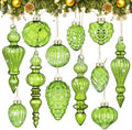 Vercraft 20 Pcs Vintage Mercury Glass Finial Christmas Ornament, Lime Green