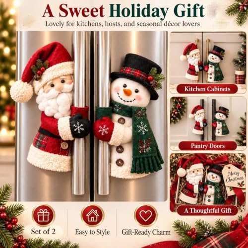 Christmas Santa & Snowman Handle Huggers – Set of 2, Handle Covers (All)