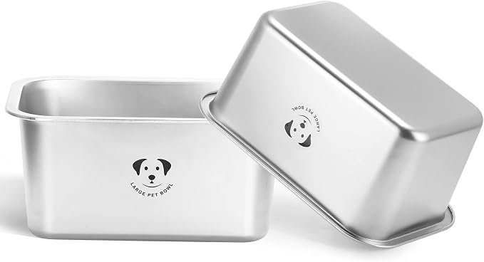 Stainless Steel Dog Bowls for Large Dogs, High Capacity Metal Dog Food Bowls, Food and Water Bowl for Large, X-Large, and Big Dogs 2.65 Gallons