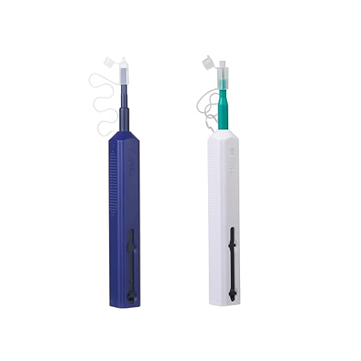 2PC Fiber Cleaner Pen for 1.25mm & 2.5mm SC/FC/ST/LC/MU Connectors, Over 800 Cleans, Fiber End Face & Optical Connector Cleaner
