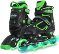 MammyGol Adjustable Inline Skates for Kids Boys Girls Youth Blades Roller Skates with Light up Wheels Ages 4-16