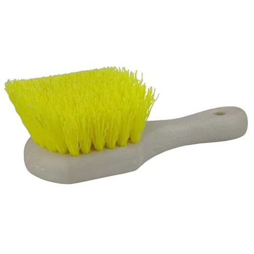 Weiler 79120 8" Utility Scrub Brush, Yellow Polypropylene Fill, Short Handle, Foam Block (Pack of 12)