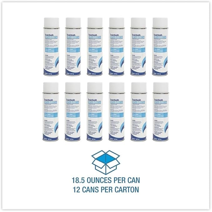 Boardwalk 341ACT Glass Cleaner, Sweet Scent, 18.5 oz. Aerosol Can (Case of 12)