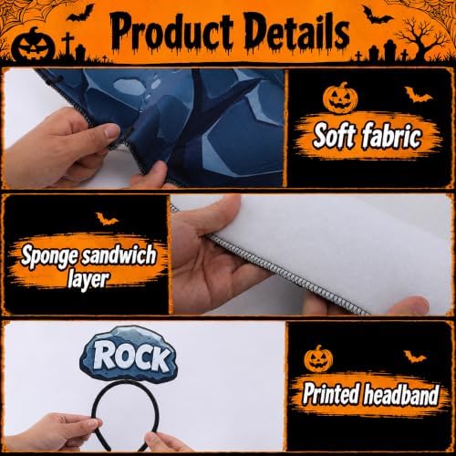 Halloween Rock Paper Scissors Costume,Trio Group Outfit with Headband