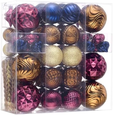 Valery Madelyn 100ct Christmas Tree Decorations Variety Ball Ornaments Set