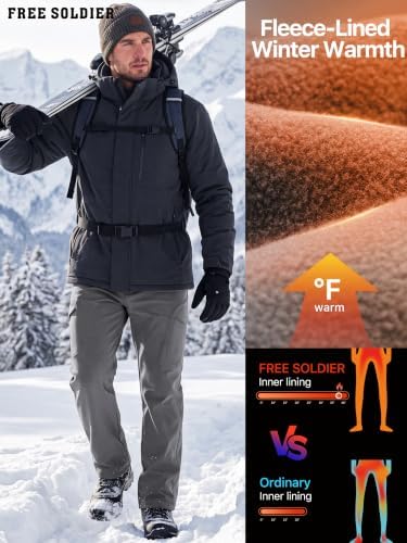 FREE SOLDIER Men's Outdoor Softshell Snow Ski Pants