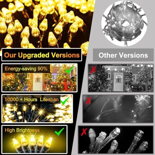 340 LED 90FT Christmas String Lights Outdoor, 12 Pro Modes with Timer