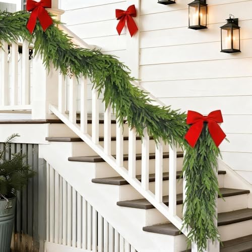 Artificial Christmas Garland, Faux Norfolk Pine for Mantle Decor (5FT 1PCS)