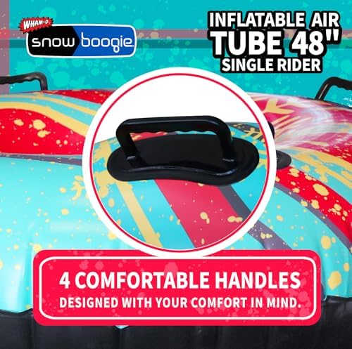 Wham-O Snowboogie Air Tube 48" | Single or Double Rider Snow Sleds | Inflatable Sled with Soft Handles | Slick Bottom | Snow Sledding for Adults & Children | Holidays & Winter (48, Snow)