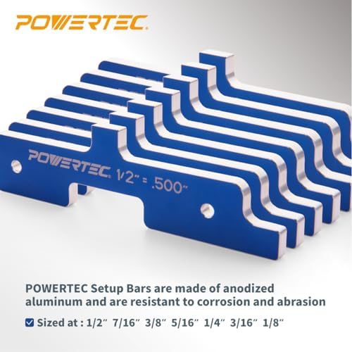 POWERTEC Router Setup Blocks & Table Saw Gauge 7PC Set, 71579