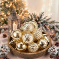 Syhood 18 Pcs Champagne Gold Christmas Mercury Glass Balls Ornaments