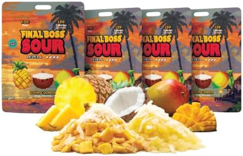 Final Boss Sour, Sour Fruit Chews (4 Pack, Sour Colada)