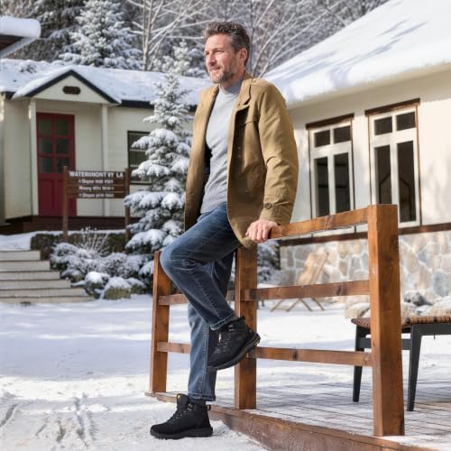 FitVille Men's Winter Boots,Extra Wide Width Thick Fur Lined Snow Boots