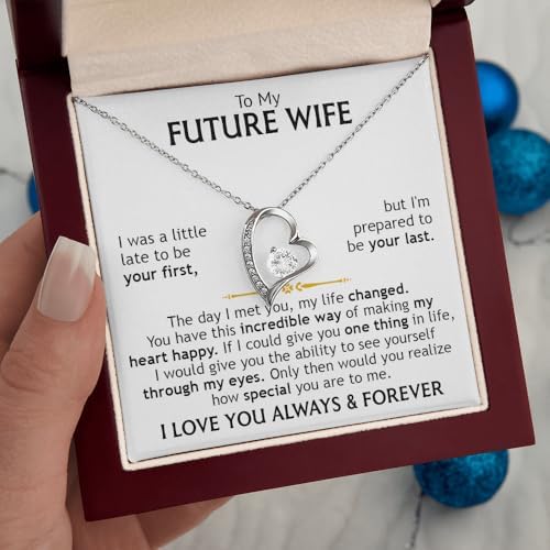 To My Future Wife Necklace From Husband, To My Wife Necklace, Soulmate Necklace For Women, Future Wife Jewelry, Birthday, Christmas, Valentine Gifts For Girlfriend Message Card