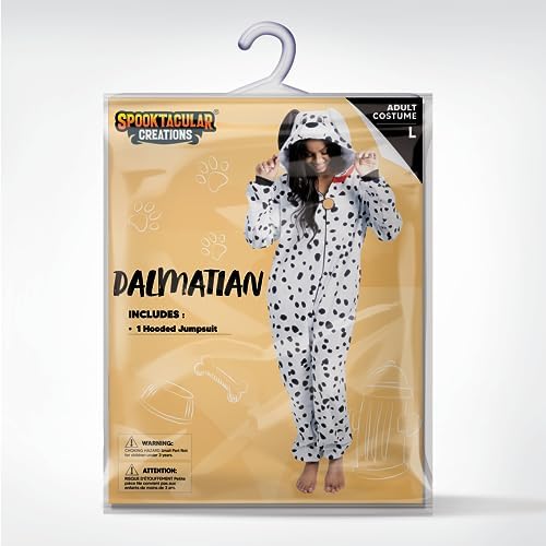 Spooktacular Creations Halloween Dalmatian Dragon Cow Costume, Animal Costume Hooded Jumpsuit for Halloween Cosplay Party