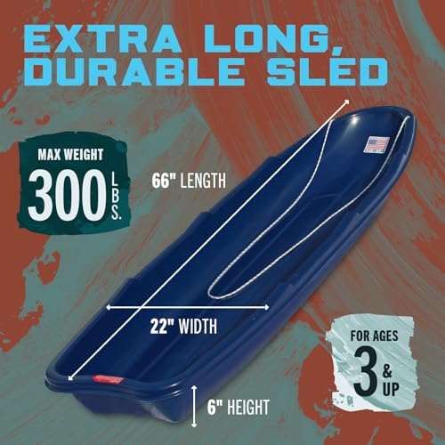 Flexible Flyer Winter Trek 5.5 Ft 3-Person Heavy-Duty Snow Sled