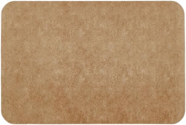 TYUU Bathroom Mat Quick Dry, Bathroom Rugs Non Slip Washable Thin Absorbent Bath Mat Fits Under Door Bathroom Floor Mat Perfect for Bath, Shower, or Sink 20"x30" Camel