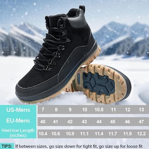 Wondamo Men's Snow Boots Lightweight Waterproof Winter Cold Weather Shoes