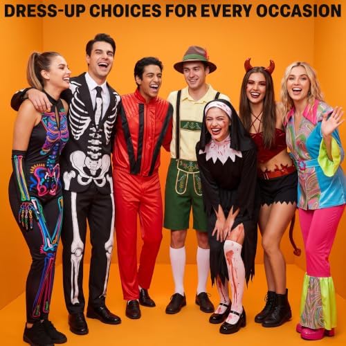 Get Trend Skeleton Halloween Costumes for Men and Women, Dress Up Outfit