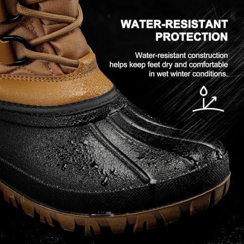 Women's Waterproof Winter Snow Boots, Mid-Calf Duck Boots for Cold Weather