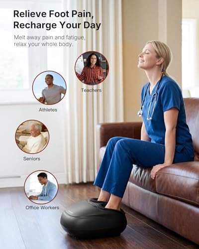 KNQZE Shiatsu Foot Massager with Heat for Plantar Fasciitis, FSA Eligible