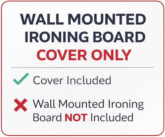 TIVIT Ironing Board Cover for Handi-Press Iron-A-Way Wall Mounted Ironing Boards 42 - 46" Long Adjustable Straps, Alumitek, Scorch Resistant, Thick Padding - Made in Italy - Oeko-TEX Certified