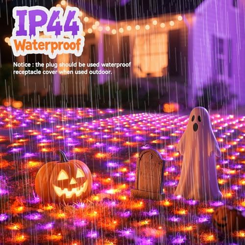 LitHome 21FT x 5FT Halloween Net Lights Outdoor Connectable, 360 LED