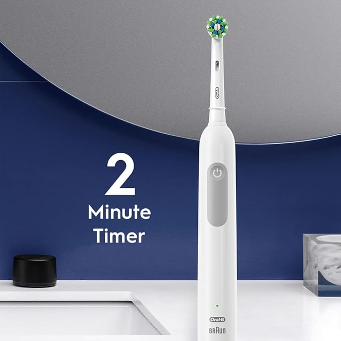 Oral-B Pro 1000 Rechargeable Electric Toothbrush, White, 4 Replacement Brush Heads