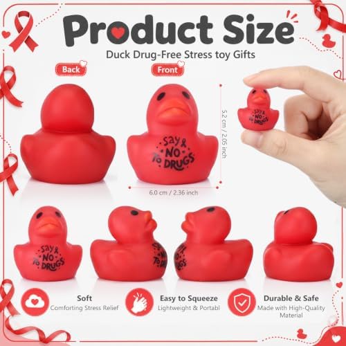 Thenshop 50 Pcs Red Ribbon Week Freeze Drugs Duck Ball Bulk