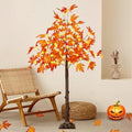 4FT Lighted Maple Tree 50 LED Artificial Fall Tree for Home Decorations