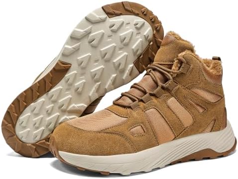 Winter Boots for Men and Women, Warm Fur-Lined Snow Boots with Slip-Resistant Outsole, High-Top Hiking Boots for Outdoor Walking and Cold Weather