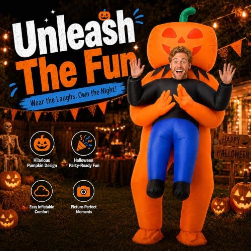 HOPOCO Halloween Pumpkin Monster Inflatable Costume for Adults