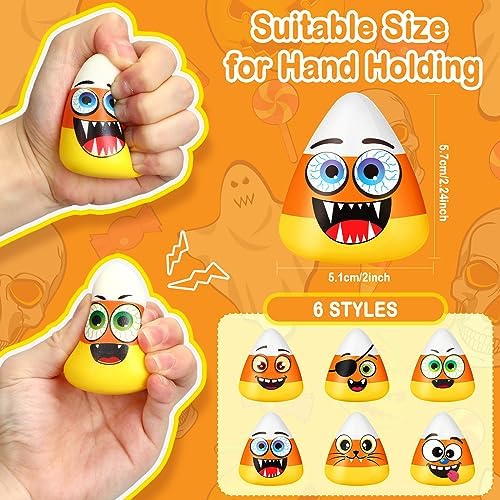 Meooeck 24 Pcs Halloween Party Favors Mini Candy Corn Stress Relief Toys