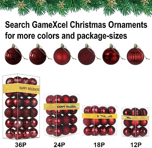 Maroon 8.0" Extra Large Christmas Balls Ornaments - Christmas Tree Decorations Shatterproof Shiny Hanging Balls for Birthday Holiday Wedding Decorations Set of 2pcs