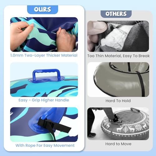 Inflatable Snow Tube Heavy Duty Thickened PVC Winter Sled