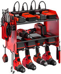 CCCEI Wall Mount Modular Tool Charging Organizer, Red, 1 Pack, 3 Tier.
