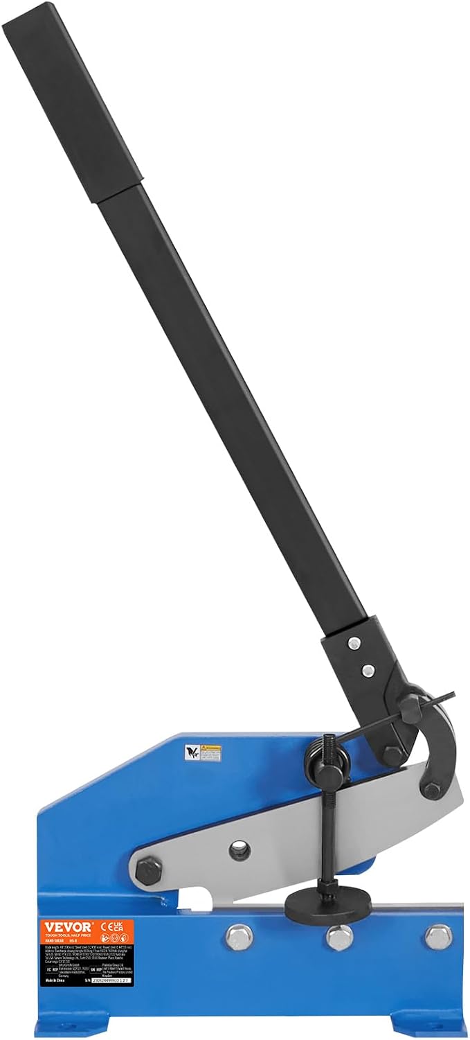 VEVOR Hand Plate Shear 8", Manual Metal Cutter Cutting Thickness1/4 Inch Thick Max, Metal Steel Frame Snip Machine Benchtop 7/16 Inch Rod, for Shear Carbon Steel Plates and Bars , Blue