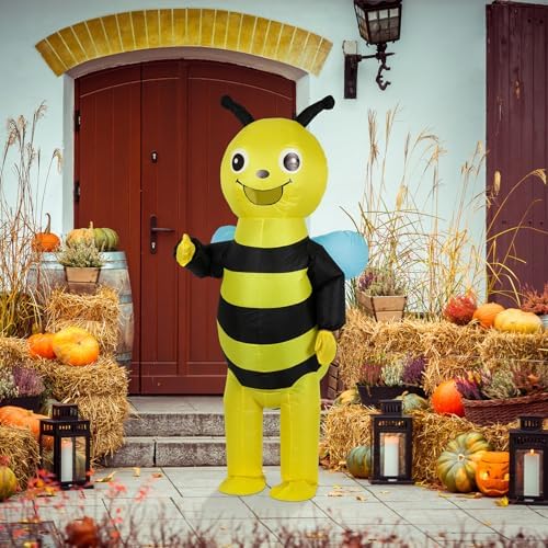 NISUNS Bee Costume Inflatable Costume for Adult & Kids Funny Halloween Costumes Blow up Cosplay