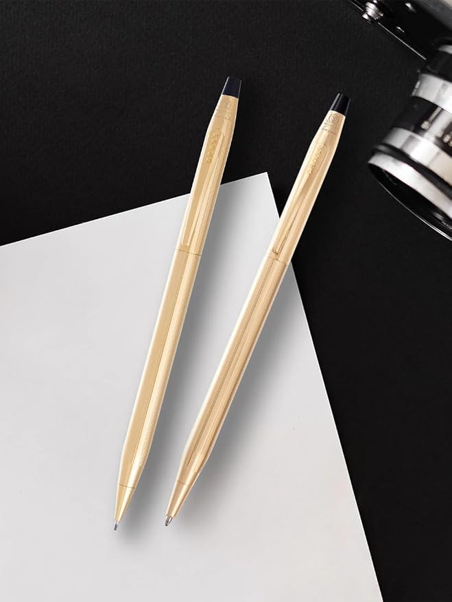 Cross Classic Century 23KT Gold Plated Ballpoint Pen & 0.7MM Mechanical Pencil Set.