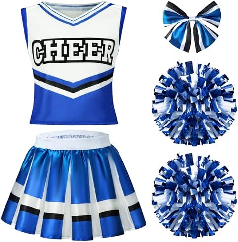 Spooktacular Creations Halloween Girl Cheerleader Costume, Cheer Uniform Set, Cheerleading Outfit for Halloween DressUp Party