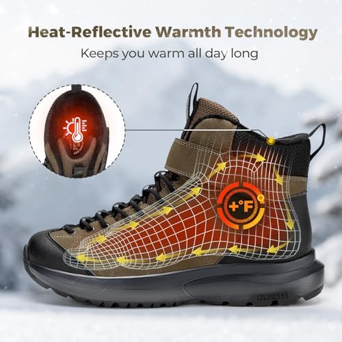 FitVille Wide Winter Boots for Men Warm Fur Lined Snow Boots