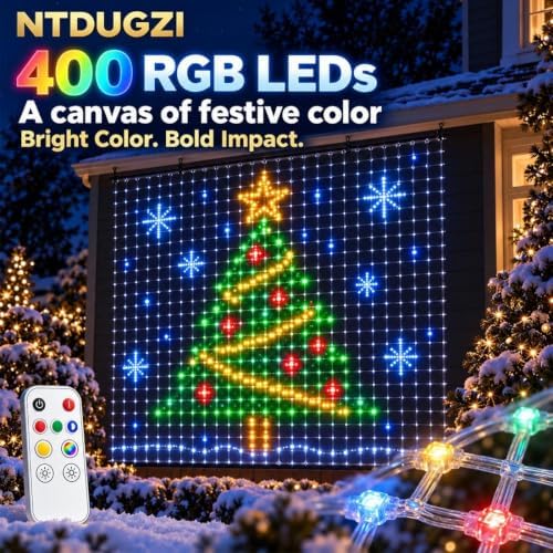 Christmas LED House Net Smart Outdoor Wall Curtain Light Animated Display