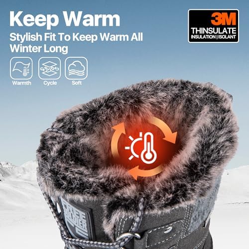 FREE SOLDIER Women's Waterproof Winter Cold Weather Snow Boots for Women Outdoor Fashion Duck Boots Comfortable Insulated