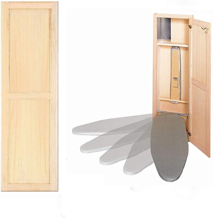 Hideaway Ironing Board Supreme Unfinished Maple with Raised Panel Door