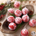 Outus 16pcs Red Toile De Jouy Santa Snowman Christmas Ball Tree Ornaments