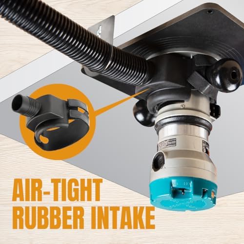 POWERTEC 70488 Dust Collector Fittings, Router Table Dust Collection System w/Y Fitting, Hoses, Reducers Shop Vac Works w/BOSCH PR20EVS, Makita & Porter Cable, Not Compatible with Lift Router Tables