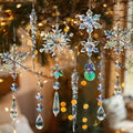 GuassLee 36pcs Crystal Christmas Tree Ornaments - Iridescent Acrylic Snowflake Icicle Drop Crystal Hanging Ornaments for Christmas Tree Winter Wonderland Frozen Themed Birthday Party Decor