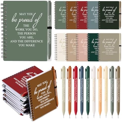 Honoson 20 Sets/40 Pcs Employee Notebook Pen Gifts, Bright Color