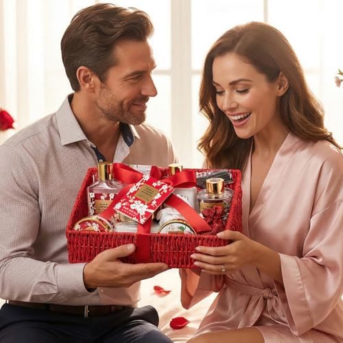 Spa Gifts for Women, Skin Care Gift Set - Rose Spa Gift Baskets for Women